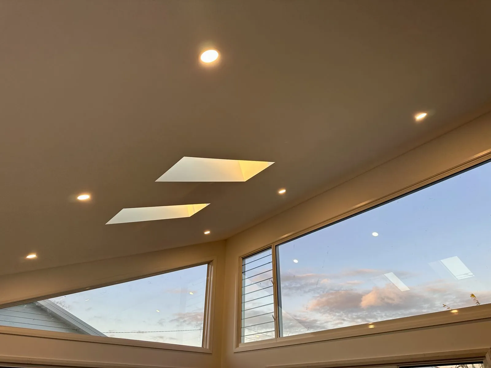 Skylights paired with downlights
