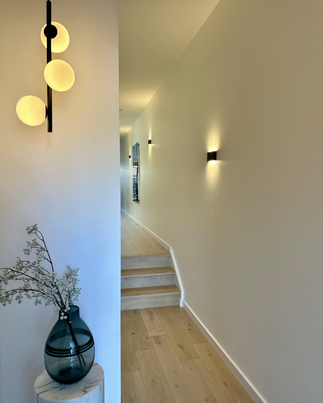 Stair wall lighting by Cozlec Electrical